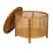 Hello Honey® Round Bamboo & Rattan Accent Table